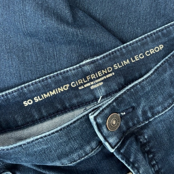 Chico’s So Slimming Girlfriend Slim Leg Crop Jeans Size 3 (US 16) - Picture 12 of 13